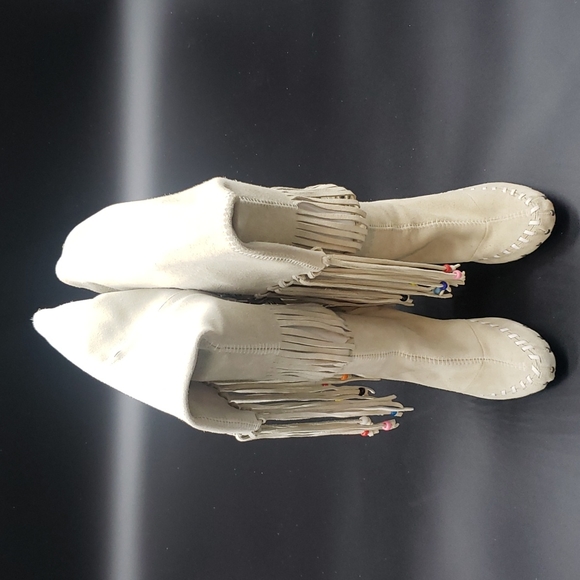 GIUSEPPE ZANOTTI BOOTS SIZE 39 COLOR WHITE SUEDE WITH BEADS 100% AUTHENTIC - Picture 16 of 17